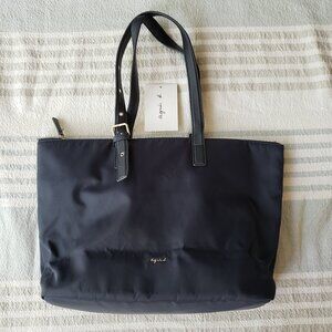 Agnes b. Navy nylon tote